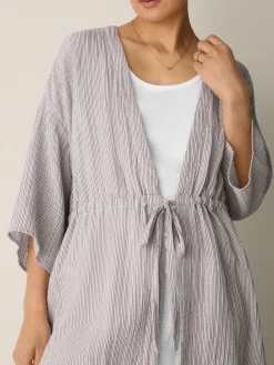 Striped Organic Cotton Gauze Caftan