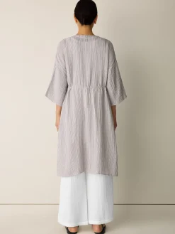 Striped Organic Cotton Gauze Caftan