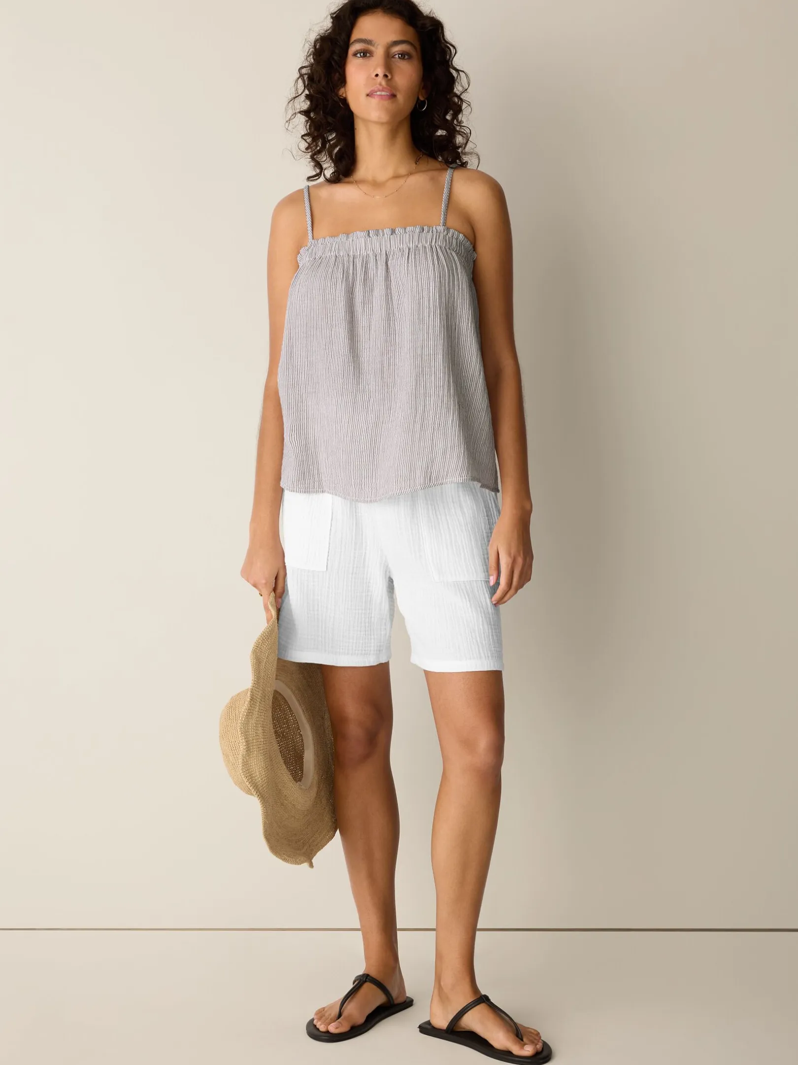 Striped Organic Cotton Gauze Cami