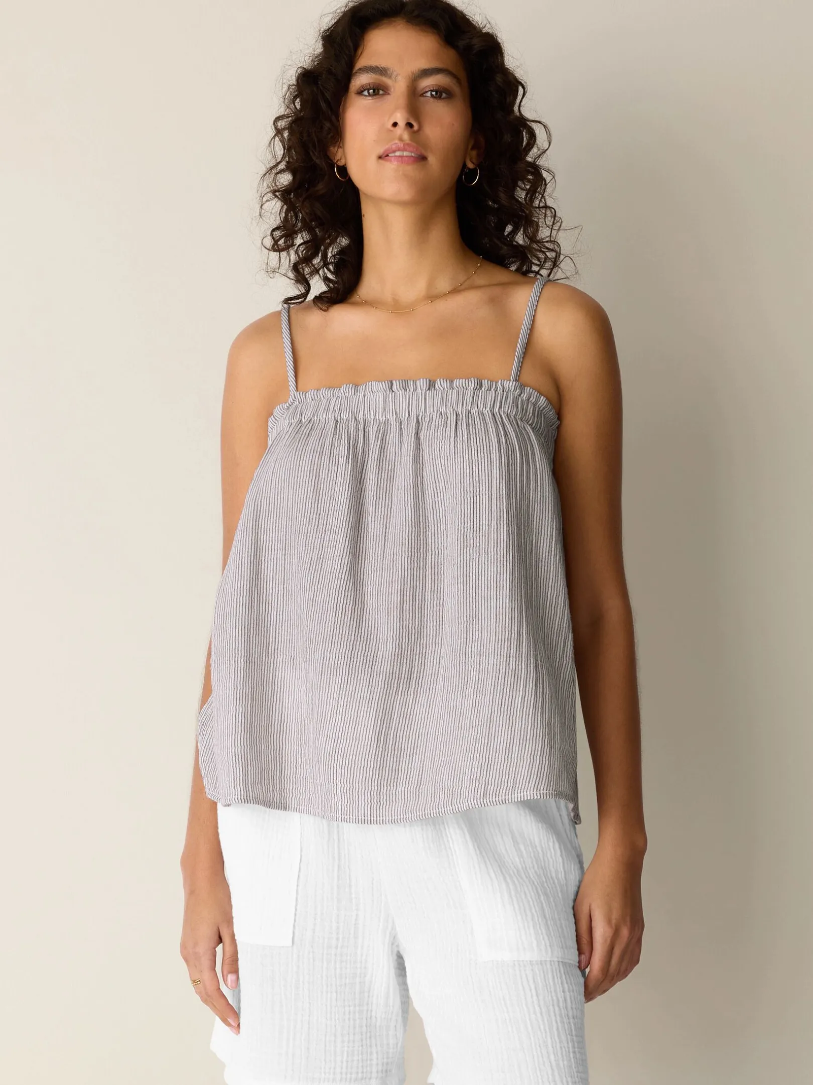 Striped Organic Cotton Gauze Cami