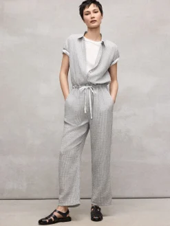 Striped Organic Cotton Gauze Jumpsuit