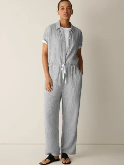 Striped Organic Cotton Gauze Jumpsuit