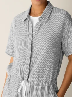 Striped Organic Cotton Gauze Jumpsuit