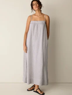 Striped Organic Cotton Gauze Cami Dress
