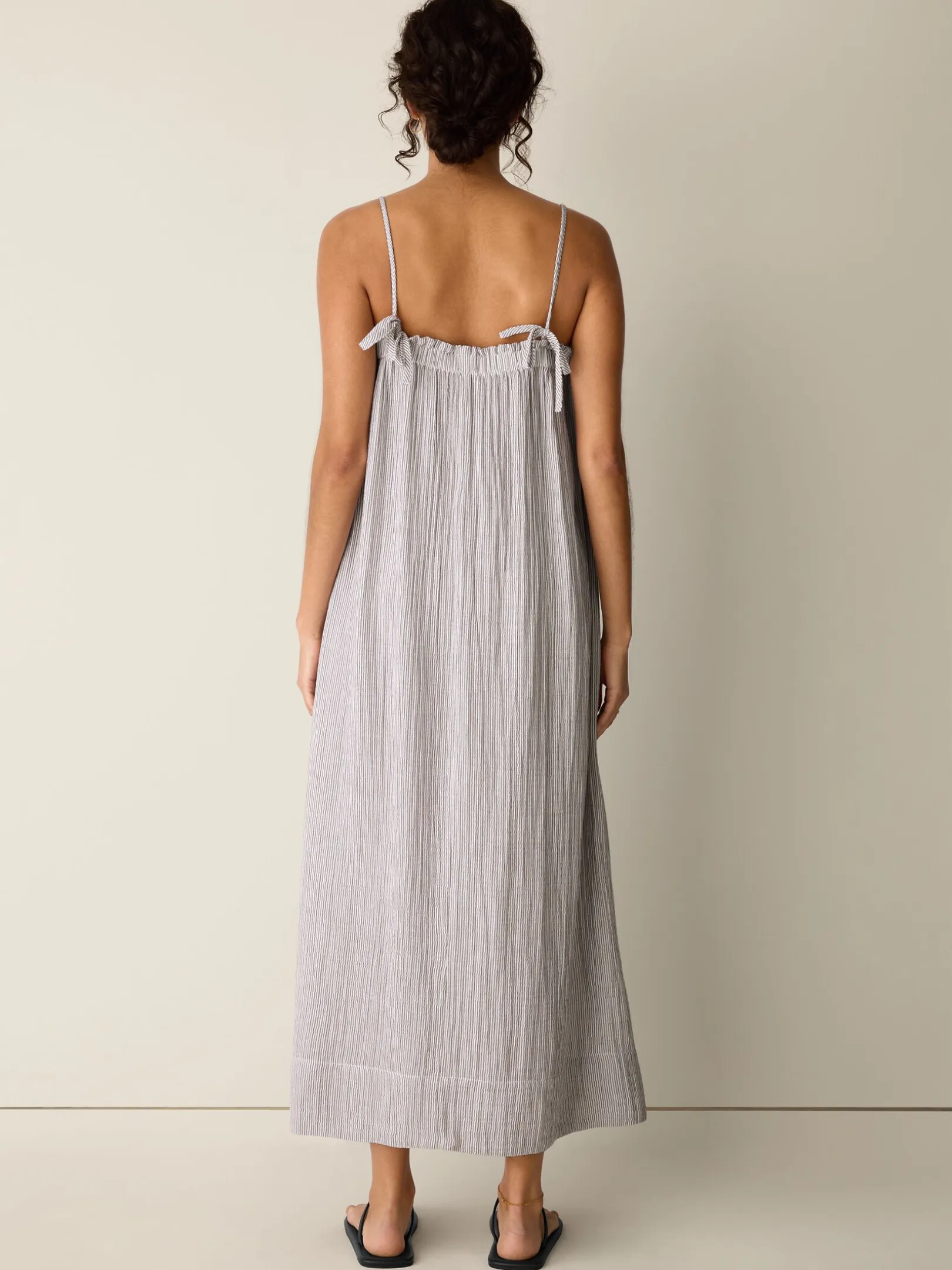Striped Organic Cotton Gauze Cami Dress