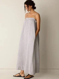 Striped Organic Cotton Gauze Cami Dress