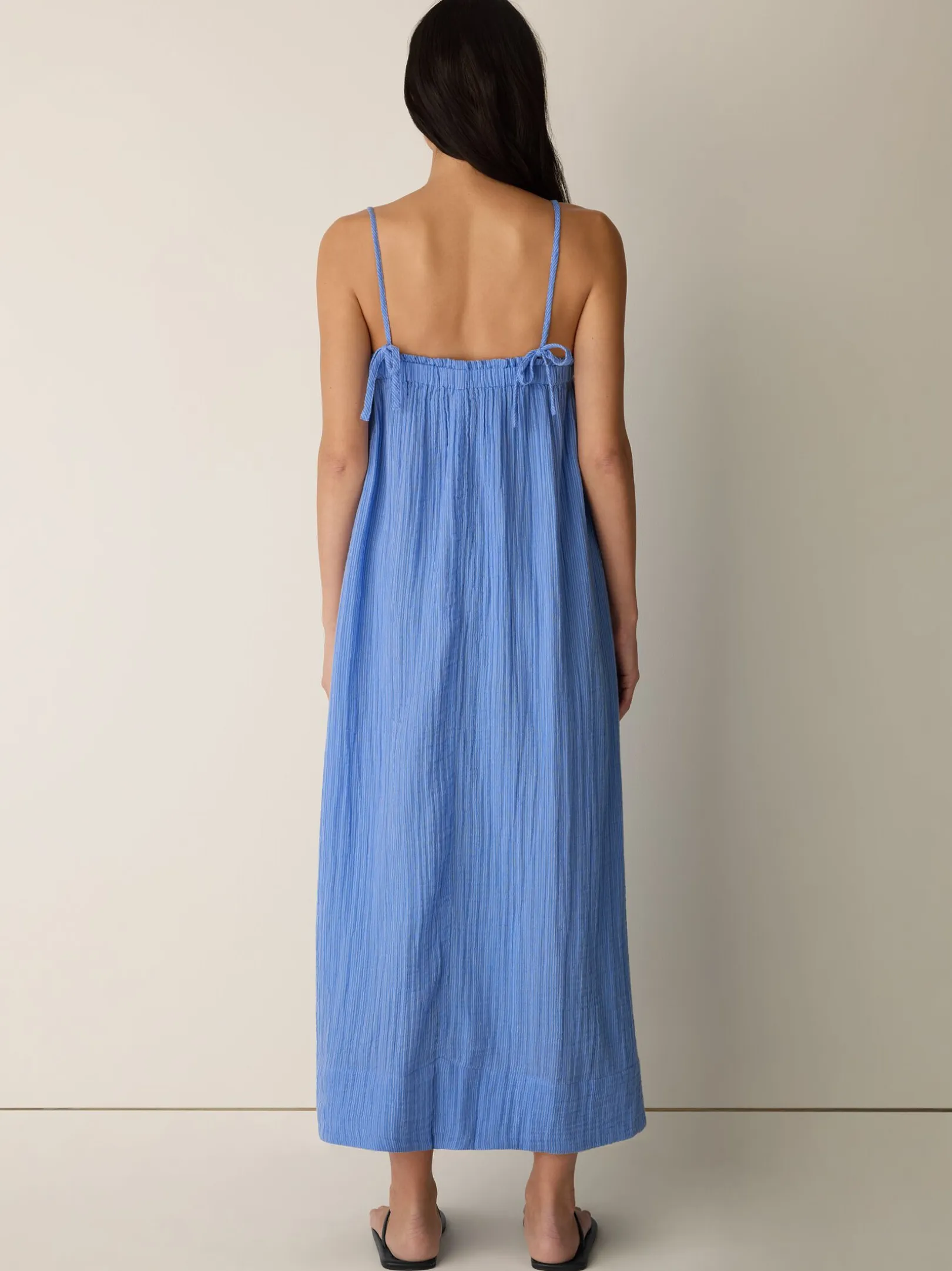 Striped Organic Cotton Gauze Cami Dress