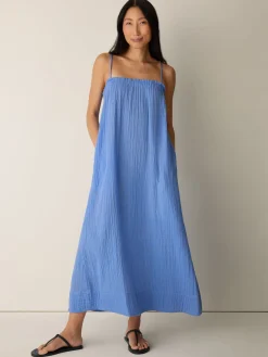 Striped Organic Cotton Gauze Cami Dress