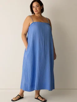 Striped Organic Cotton Gauze Cami Dress