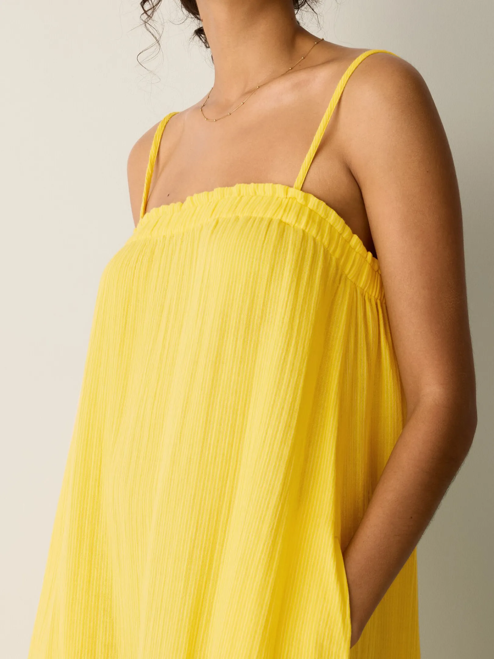 Striped Organic Cotton Gauze Cami Dress