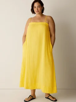 Striped Organic Cotton Gauze Cami Dress