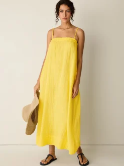 Striped Organic Cotton Gauze Cami Dress