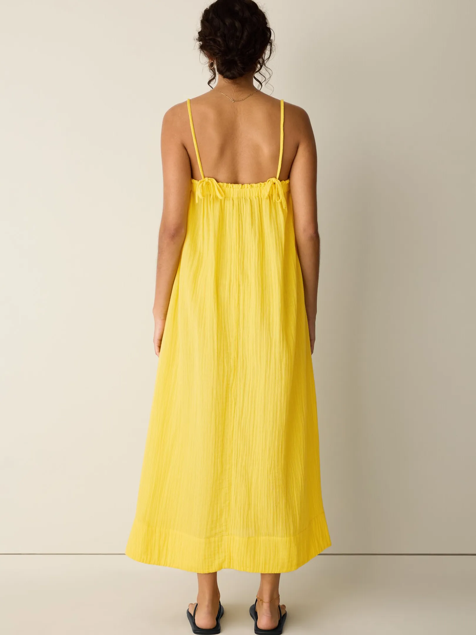 Striped Organic Cotton Gauze Cami Dress