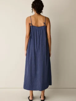 Striped Organic Cotton Gauze Cami Dress