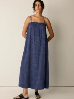 Striped Organic Cotton Gauze Cami Dress