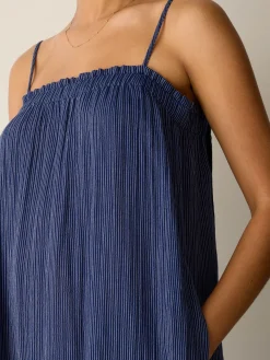 Striped Organic Cotton Gauze Cami Dress