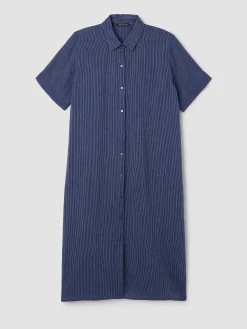 Striped Organic Cotton Gauze Shirtdress