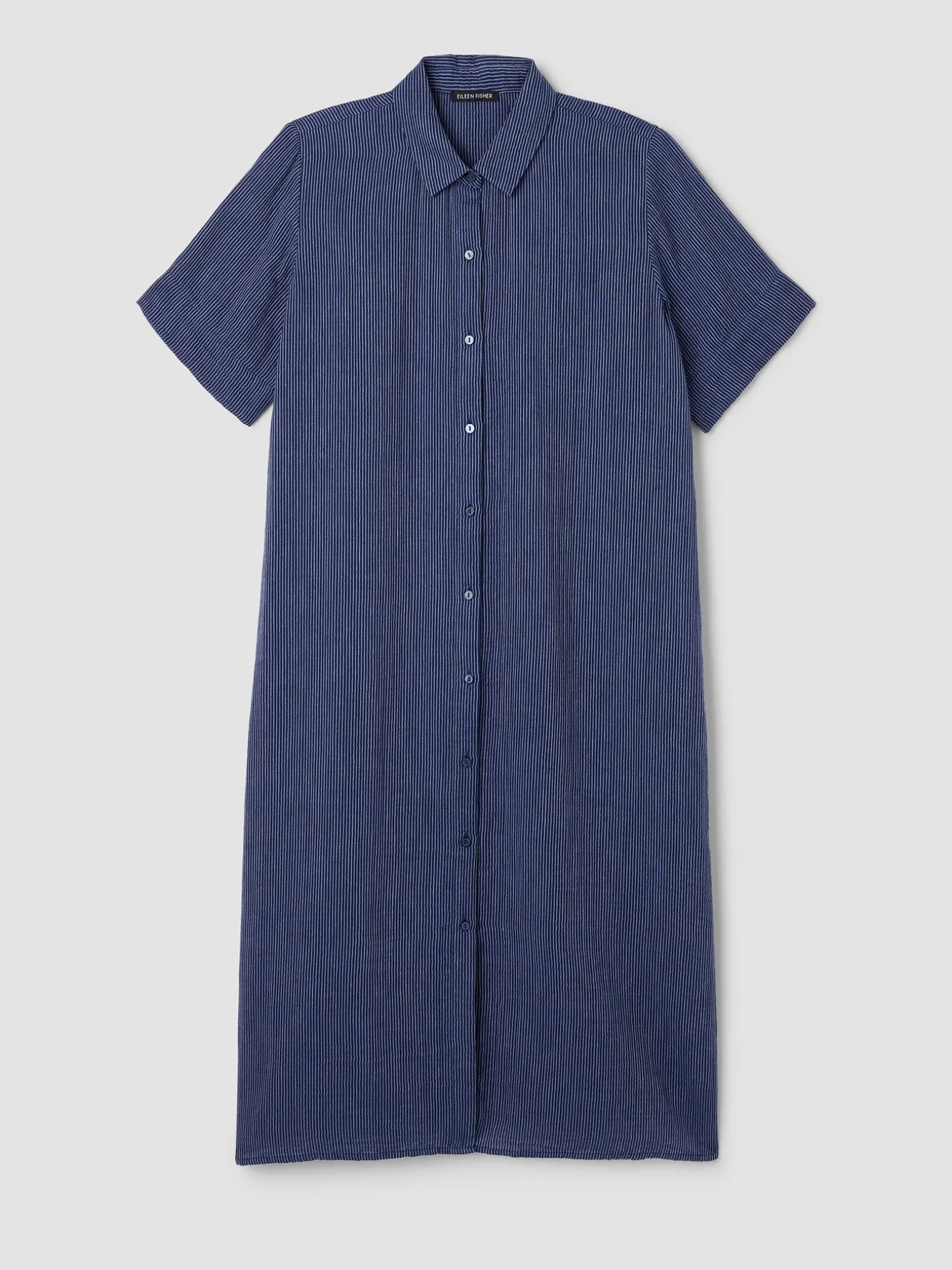 Striped Organic Cotton Gauze Shirtdress