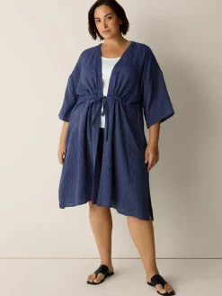 Striped Organic Cotton Gauze Caftan