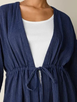 Striped Organic Cotton Gauze Caftan