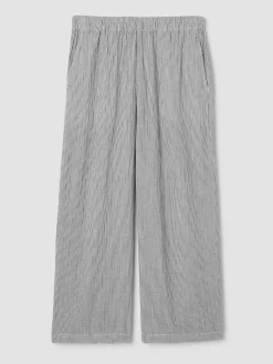 Striped Organic Cotton Gauze Wide-Leg Pant