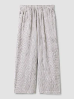 Striped Organic Cotton Gauze Wide-Leg Pant