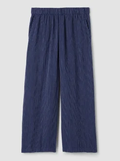 Striped Organic Cotton Gauze Wide-Leg Pant