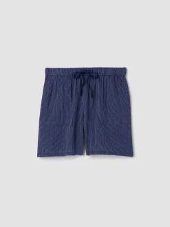 Striped Organic Cotton Gauze Walking Shorts