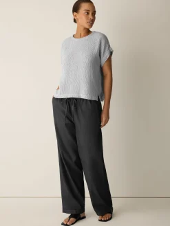 Striped Organic Cotton Gauze Square Top