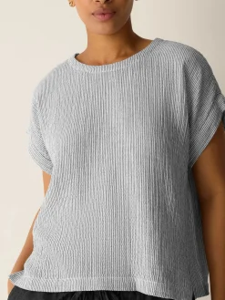 Striped Organic Cotton Gauze Square Top