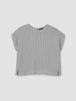Striped Organic Cotton Gauze Square Top