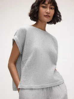 Striped Organic Cotton Gauze Square Top