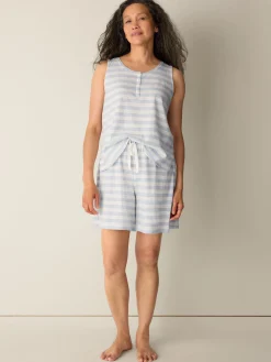 Striped Organic Cotton Jersey Sleep Set