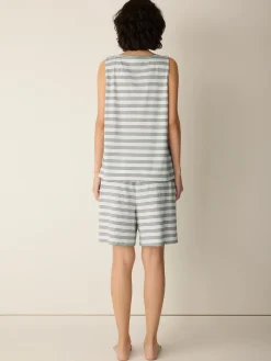 Striped Organic Cotton Jersey Sleep Set