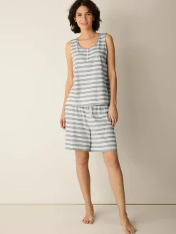 Striped Organic Cotton Jersey Sleep Set