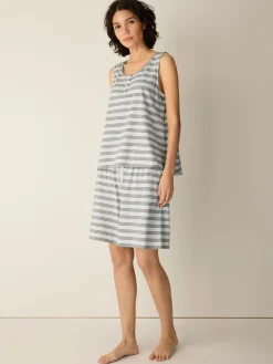 Striped Organic Cotton Jersey Sleep Set
