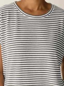 Striped Organic Cotton Slub Crew Neck Tee