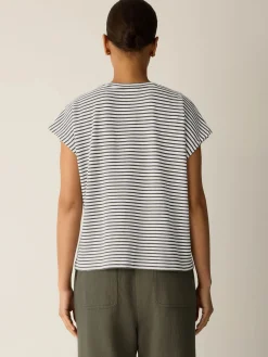 Striped Organic Cotton Slub Crew Neck Tee