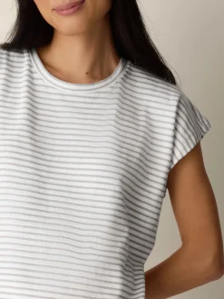 Striped Organic Cotton Slub Crew Neck Tee