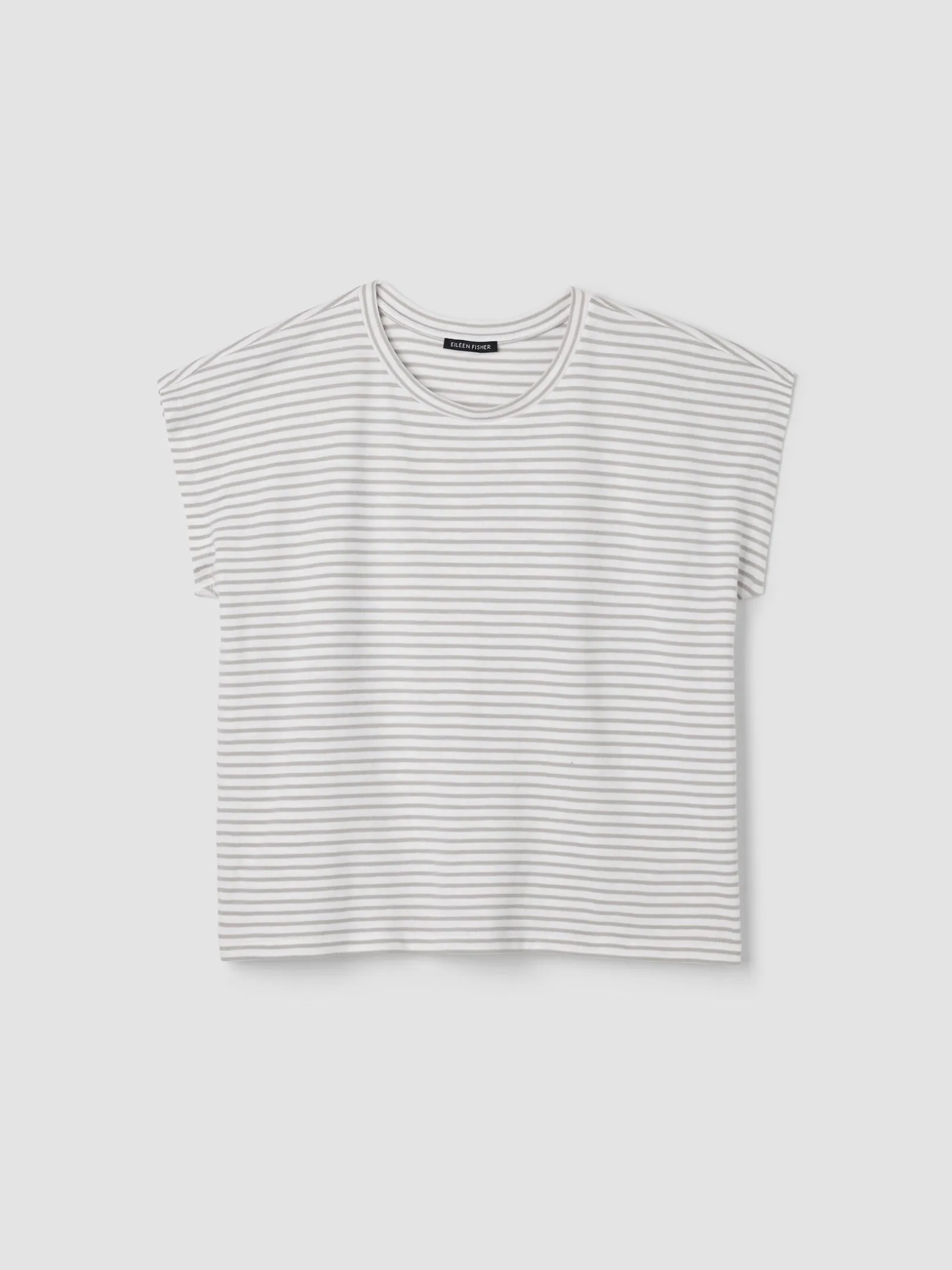 Striped Organic Cotton Slub Crew Neck Tee