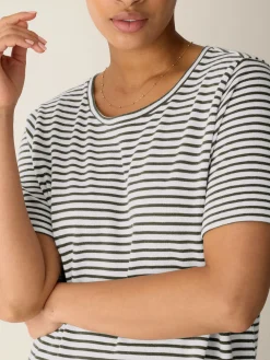 Striped Organic Cotton Slub Tee Dress