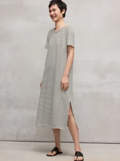 Striped Organic Cotton Slub Tee Dress