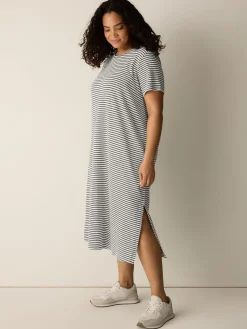 Striped Organic Cotton Slub Tee Dress
