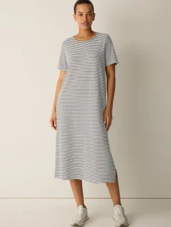 Striped Organic Cotton Slub Tee Dress