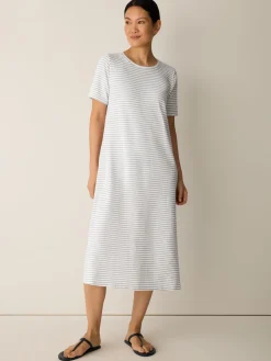 Striped Organic Cotton Slub Tee Dress