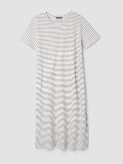 Striped Organic Cotton Slub Tee Dress