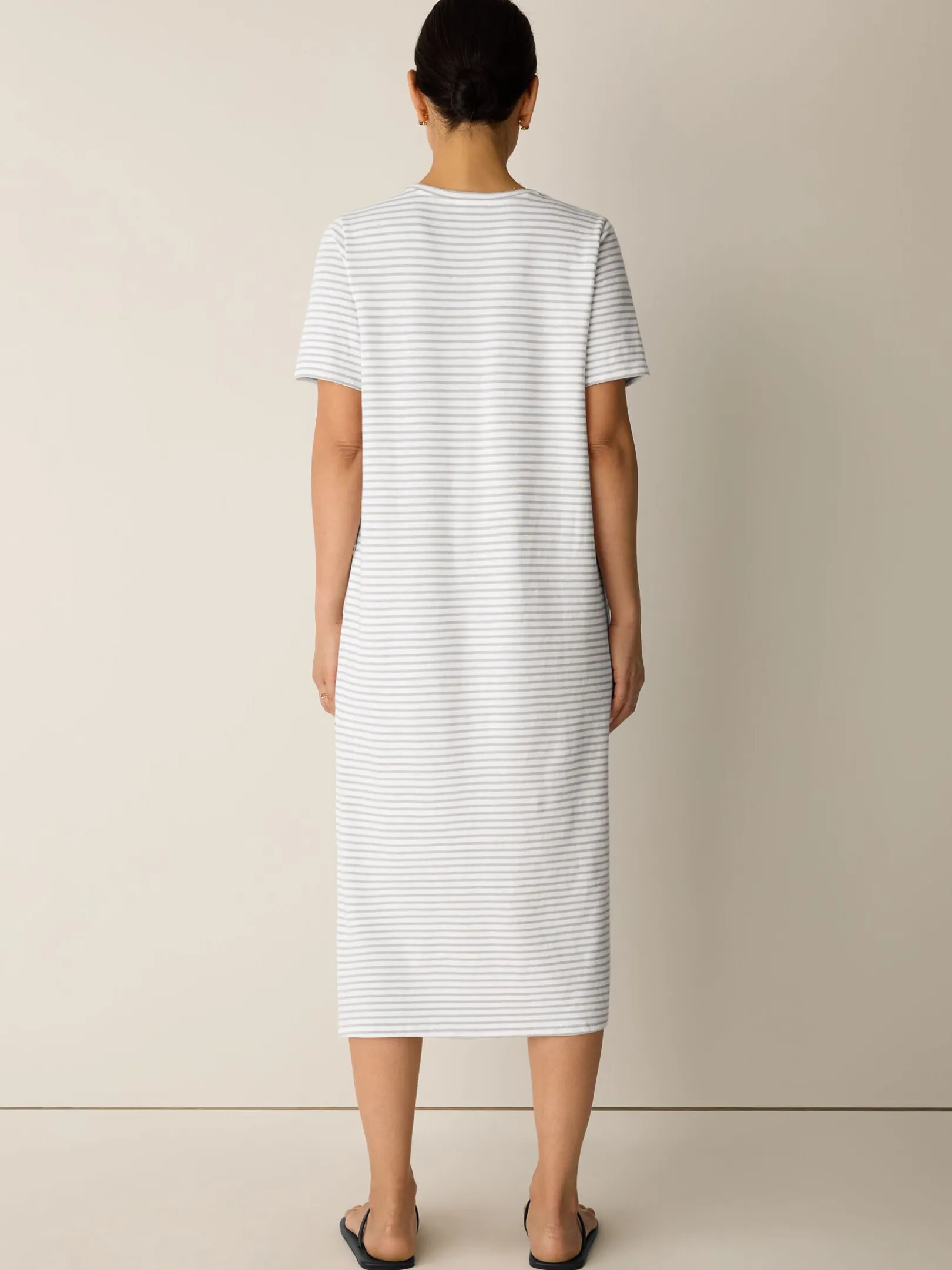 Striped Organic Cotton Slub Tee Dress