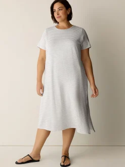 Striped Organic Cotton Slub Tee Dress