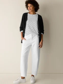 Striped Organic Linen Jersey Long-Sleeve Tee
