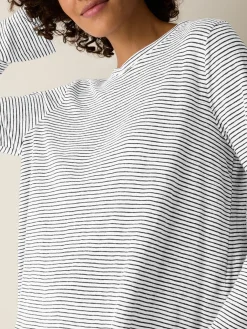 Striped Organic Linen Jersey Long-Sleeve Tee
